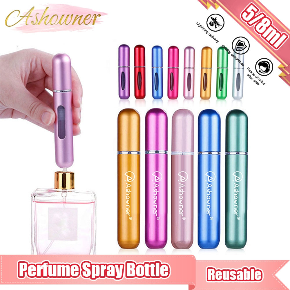 5/8ml Perfume Spray Bottle Mini Portable Refillable Aluminum Atomizer Bottle Container Perfume Refill Travel Cosmetic Tool