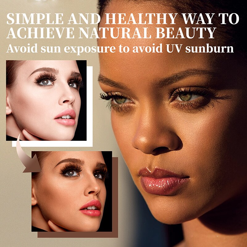 Self Tanning Serum Fake Tan Peptide Cream Dark Drops Face Body Bronze Skin Sunbeds Outdoor Sunburn Skin Repair For Fine Lines