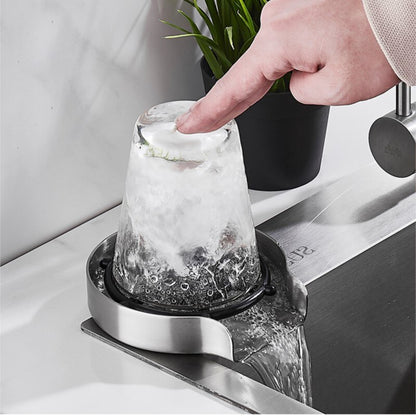 2 Styles Stainless Steel Cup Washer Bar Glass Rinser Automatic High Pressure Rinser Cup Washer Kitchen Sink Cleaning Accessories