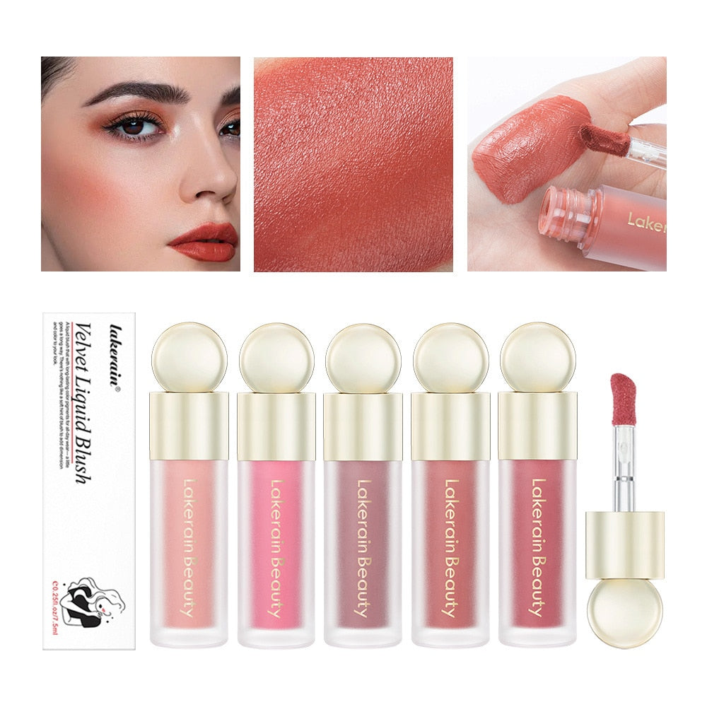 Liquid Blush Contour Velvet Matte Blusher Face Pigment Make Up Natural Lasting Moisturizing Rouge Cream Cheek Tint Peach Blush