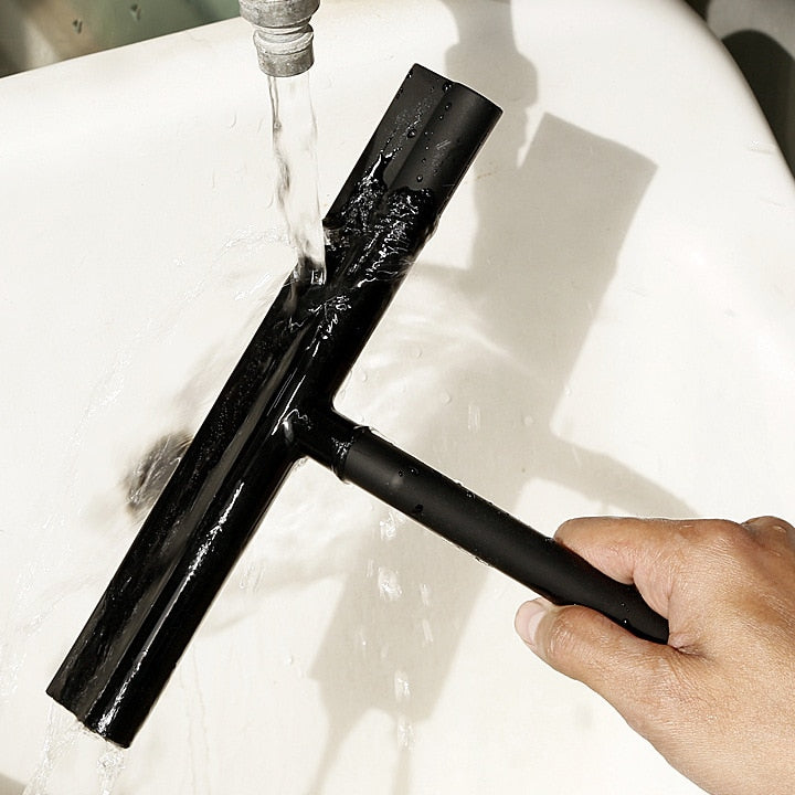 Shower Squeegee Window Glass Wiper Silicone Scraper Cleaner Brush Long Handle Bathroom Mirror Wiper Scraper Cleaning Accessories