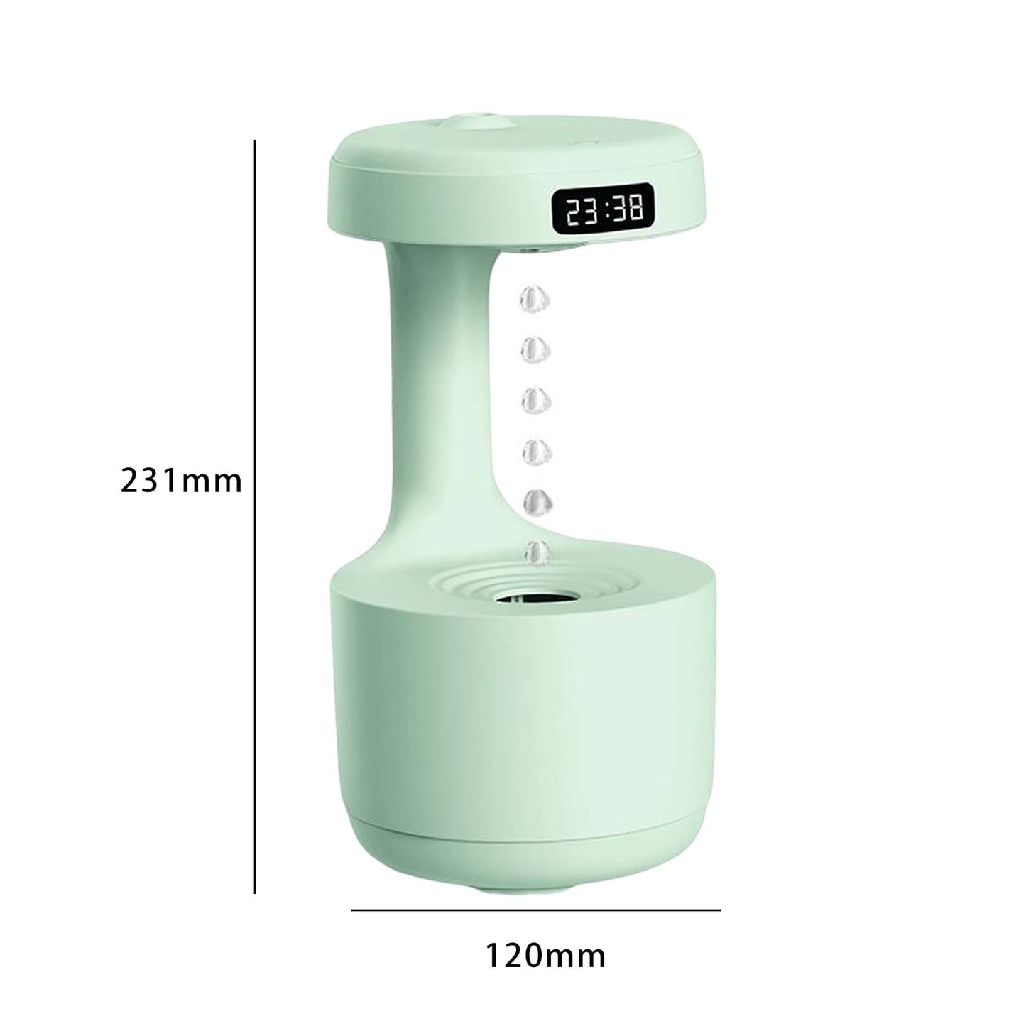 800ML Anti-Gravity Water Droplets Diffuser Air Humidifier Cool Mist Maker Fogger with LED Display Office Bedroom Desktop