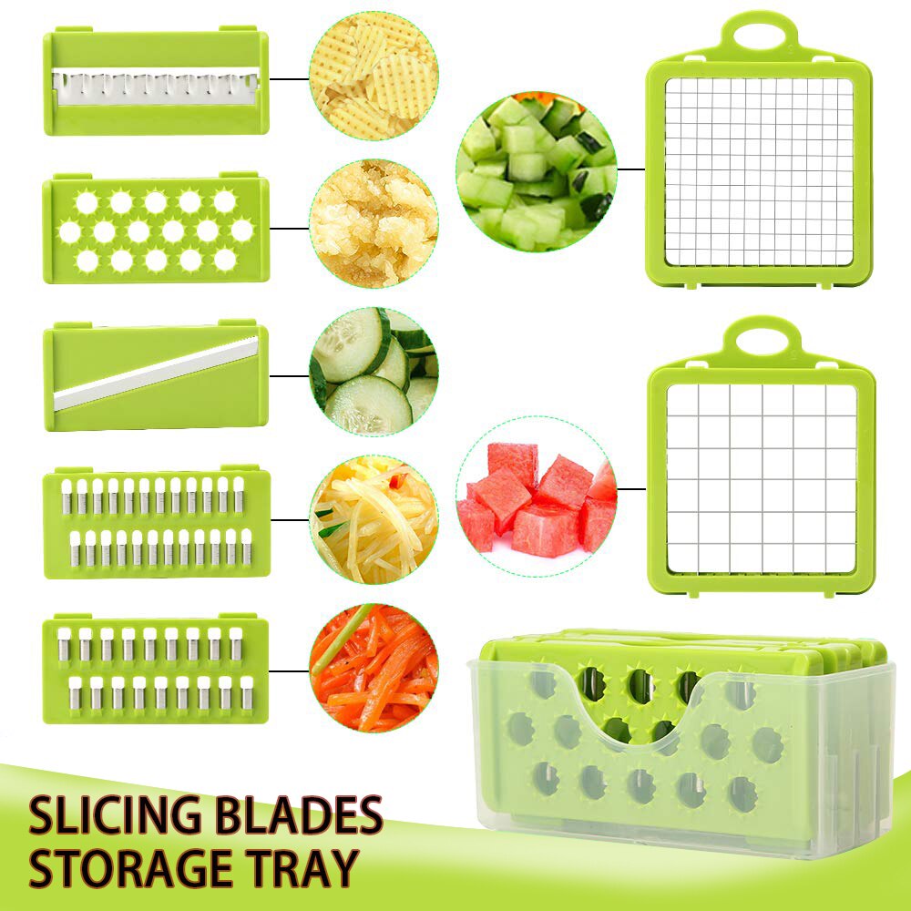 12pcs/set Vegetable cutter multifunctional Mandoline Slicer Fruit Potato Peeler Carrot Grater Kitchen accessories basket